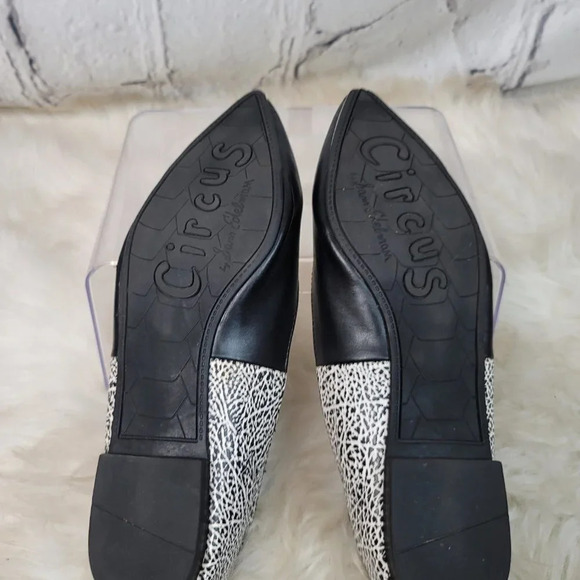 Circus Sam Edelman Women's Sz 7 Slip On Shoes Flats Pointed Toe Black Vegan Art - Picture 10 of 15
